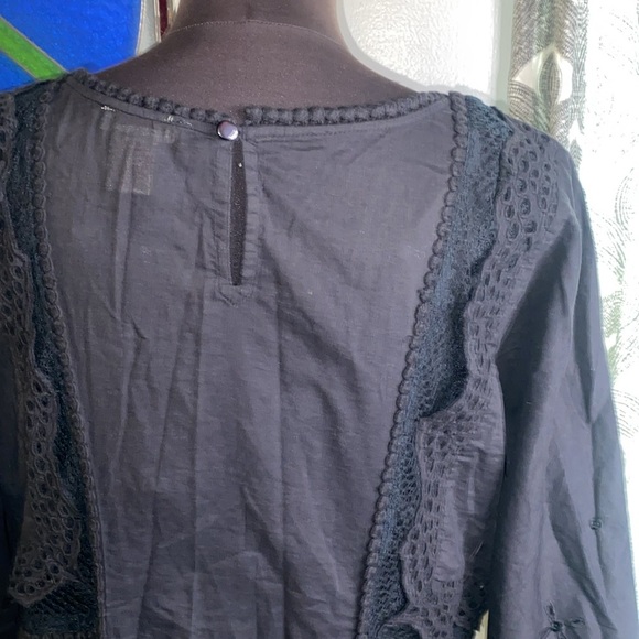 Sundance Black Embroidered Dress with slip lining - Picture 6 of 7